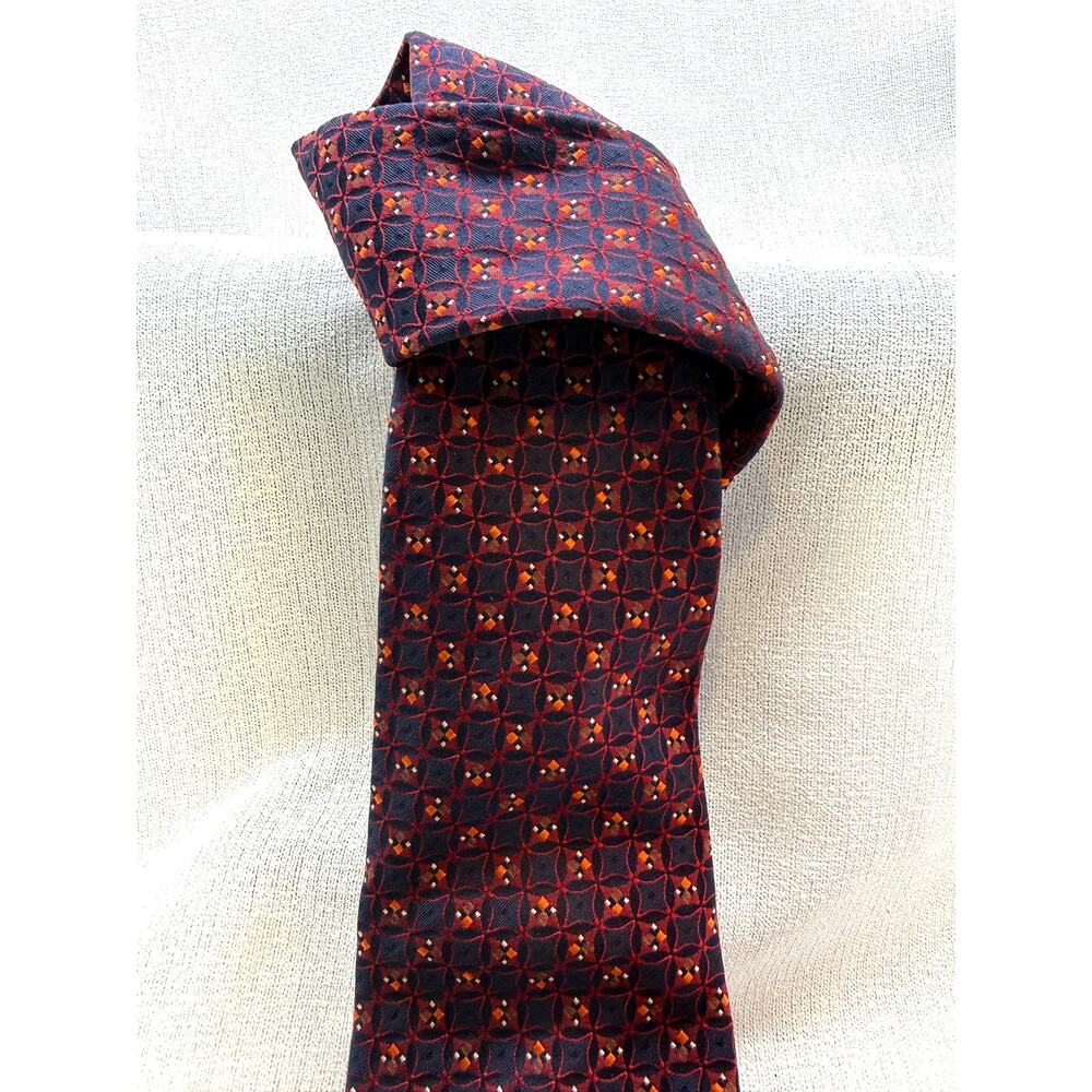 Vintage KITON  Napoli Tie -  Burgundy & Blue - Made in Italy Pristine Condition - Picture 4 of 4
